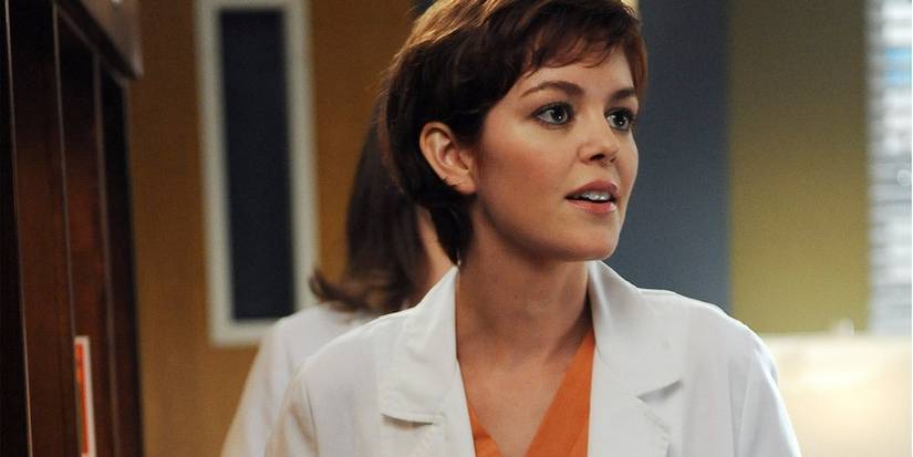 Reed dons orange scrubs during her time at Mercy West in Grey's Anatomy