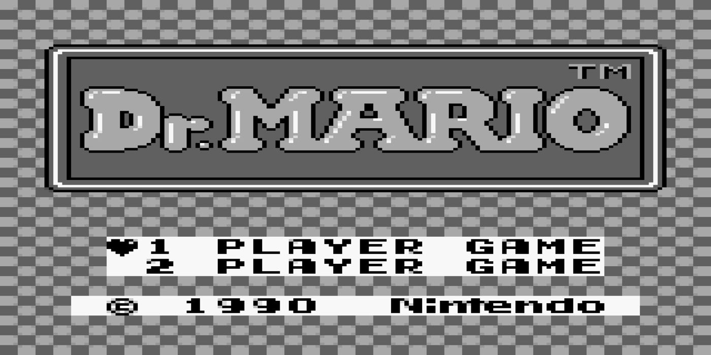 The title screen for the original Game Boy game Dr. Mario.