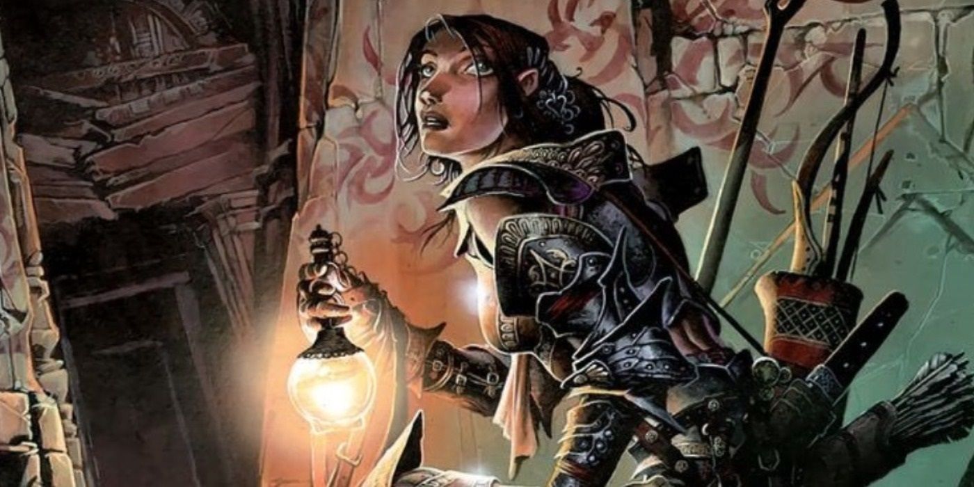 Artwork of a Rogue holding a lantern in Dungeons & Dragons