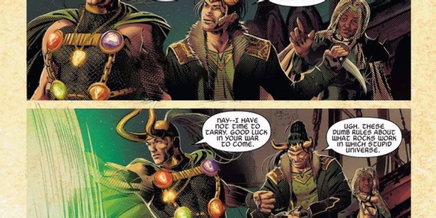 Earth-TRN707 Loki wearing Infinity Stones in Marvel Comics