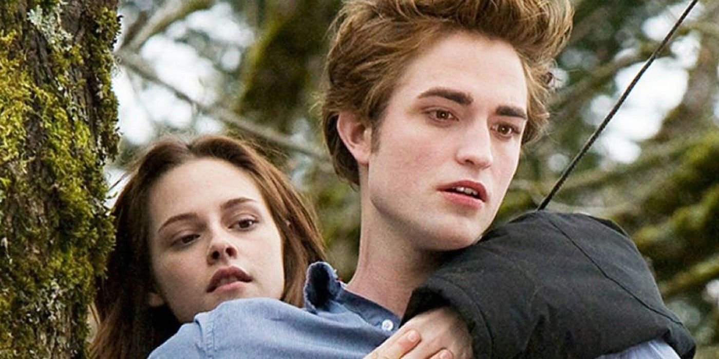 Edward Cullen carrying Bella in Twilight.