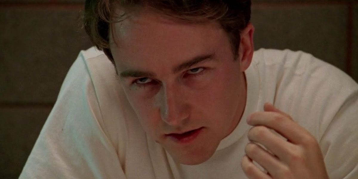 Edward Norton in his cell in Primal Fear