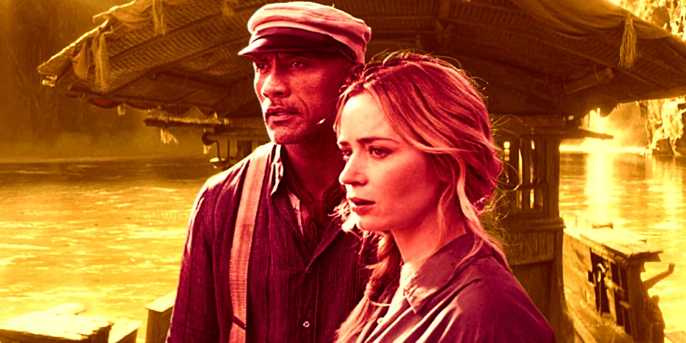 Emily Blunt and The Rock in Jungle Cruise