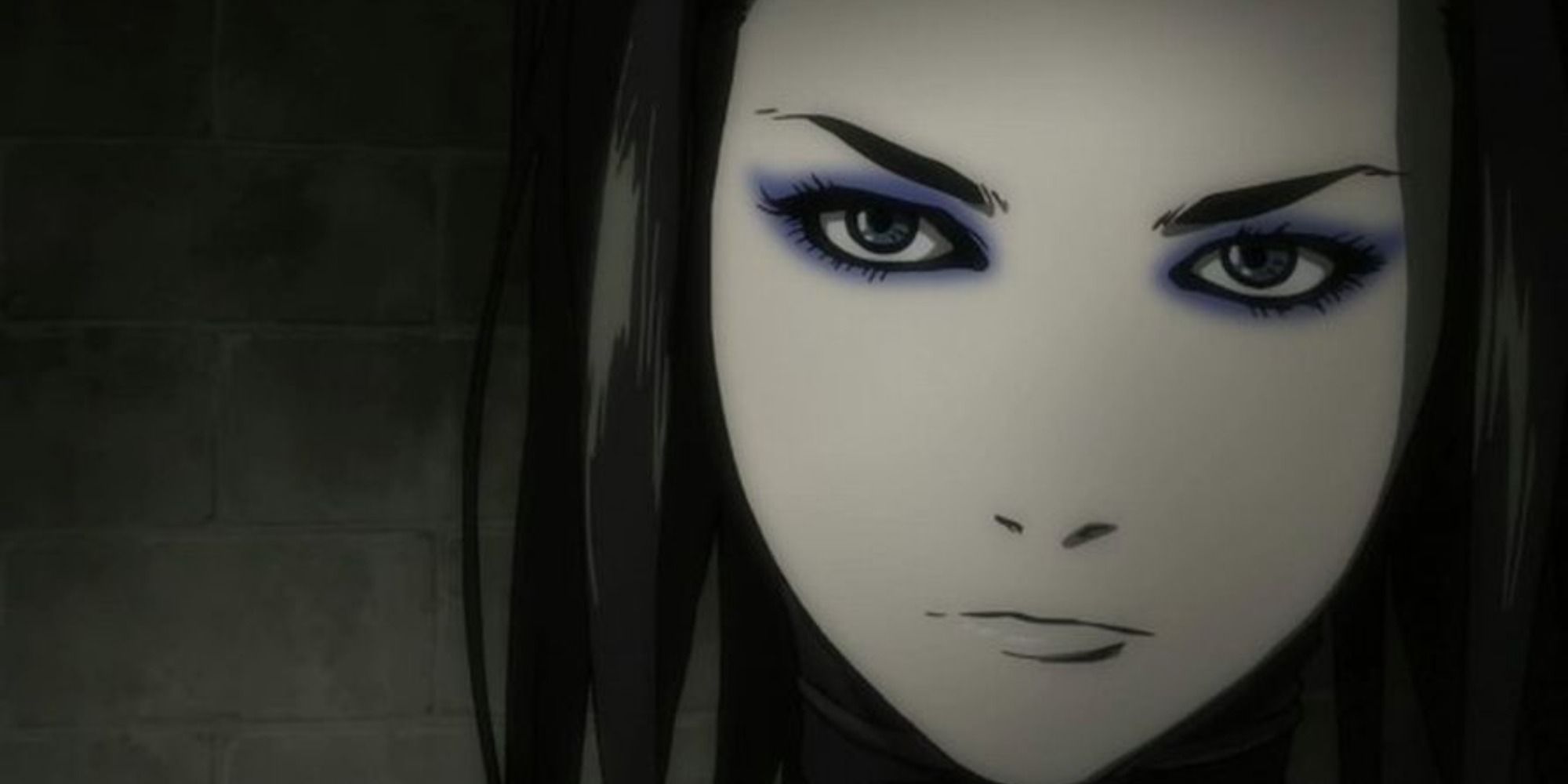 A close-up of Re-L looking serious in the Ergo Proxy anime
