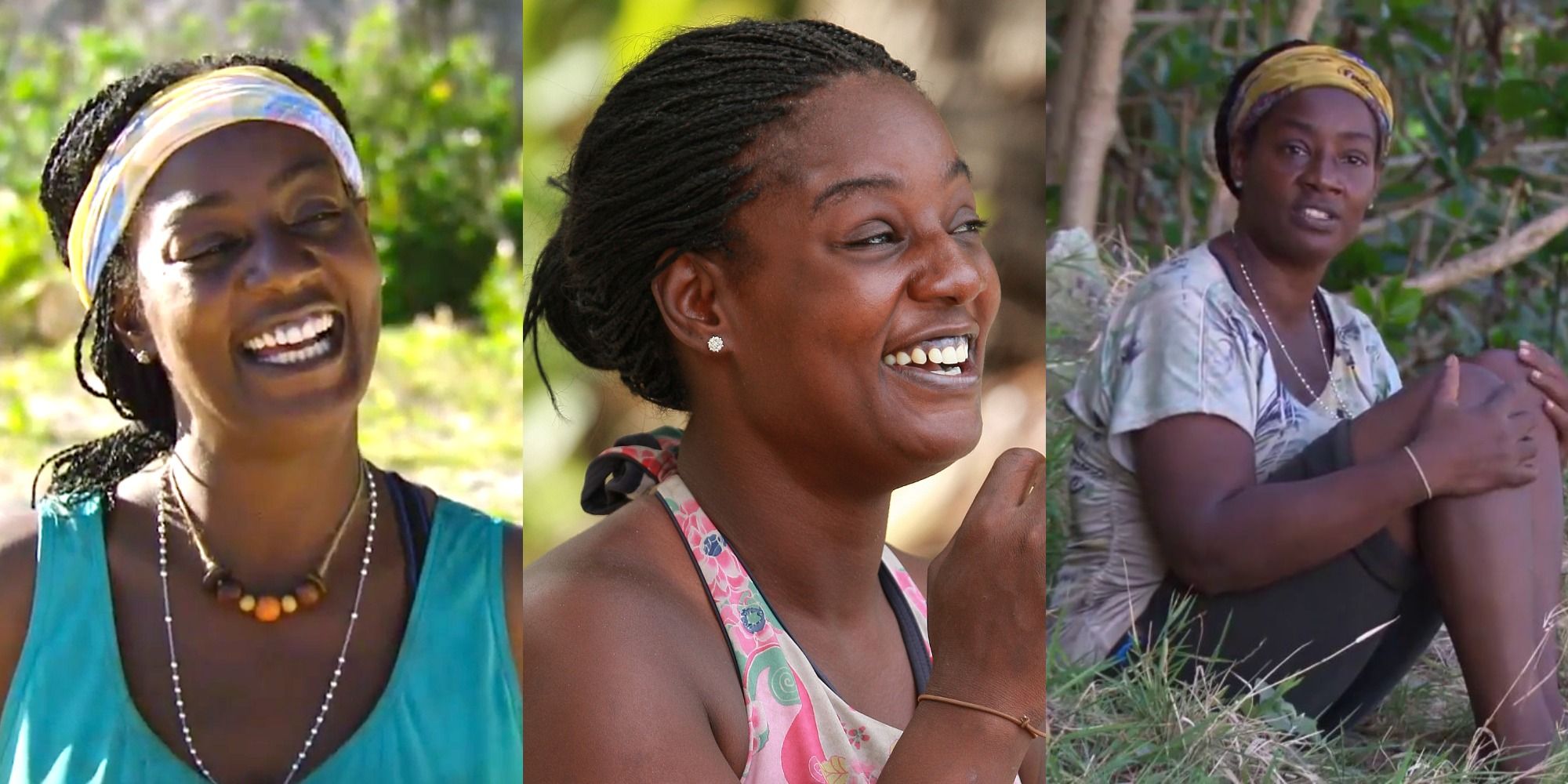 Three images side by side of Cirie on Game Changers and Micronesia