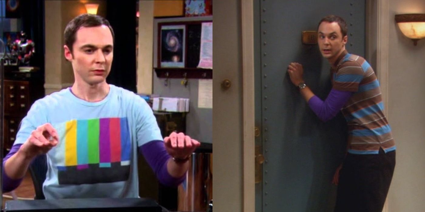 Two side by side images of Sheldon in The Big Bang Theory.