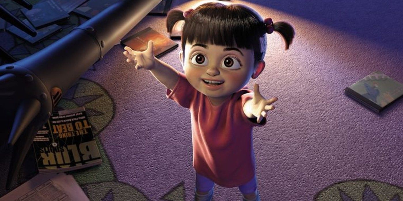Boo smiling with her arms raised in Monsters Inc.