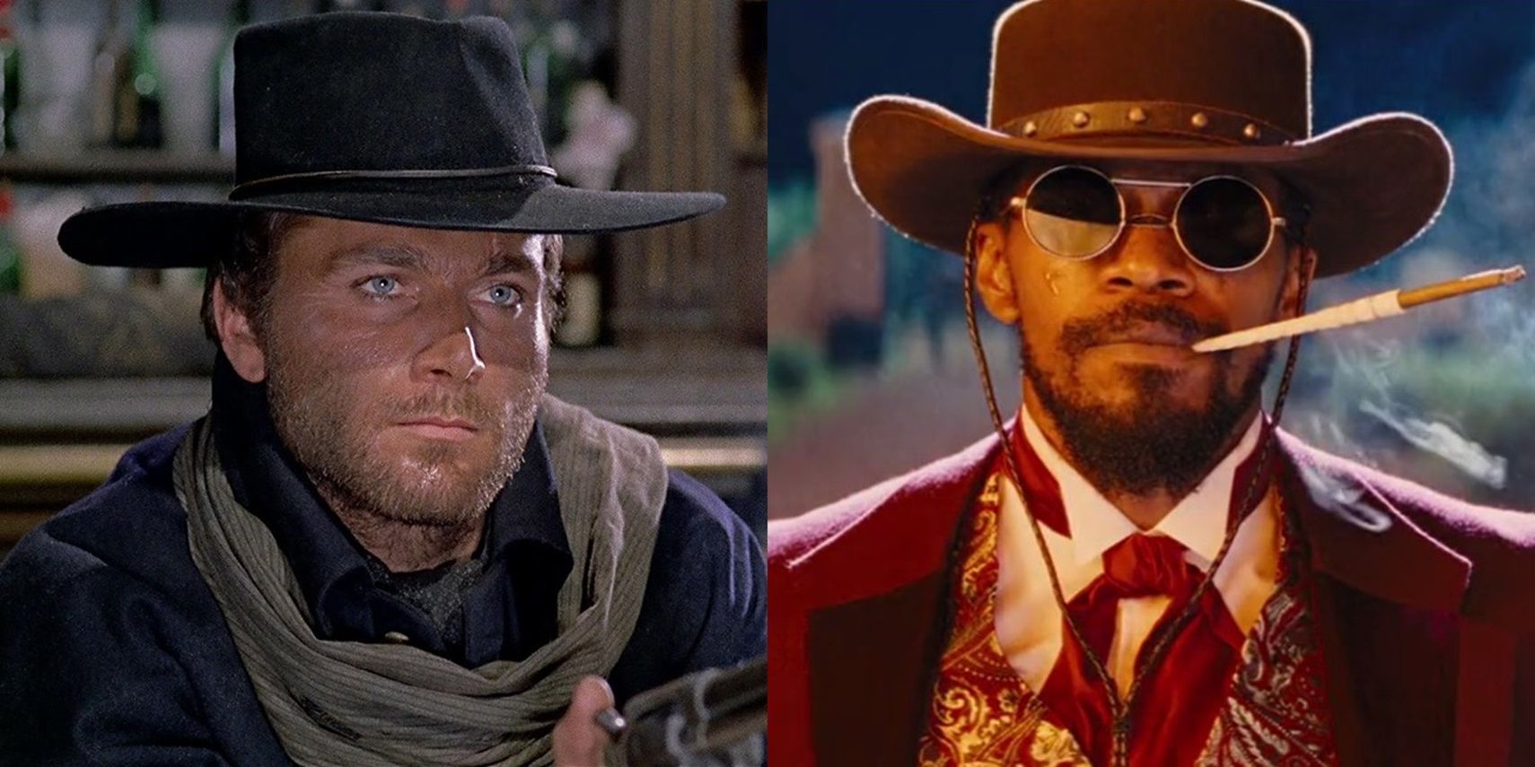 Franco Nero in Django and Jamie Foxx in Django Unchained