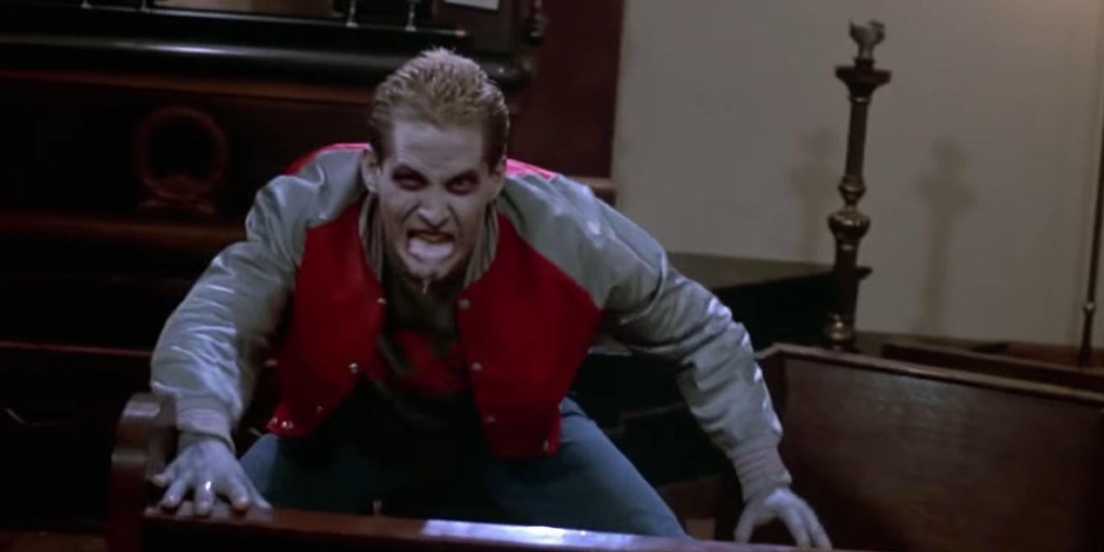 Freddy in the chapel as a zombie in The Return Of The Living Dead