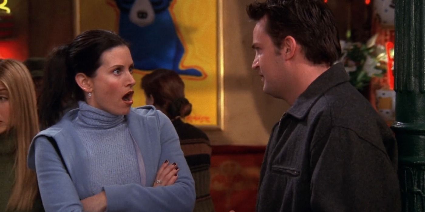 Monica and Chandler fighting on Friends