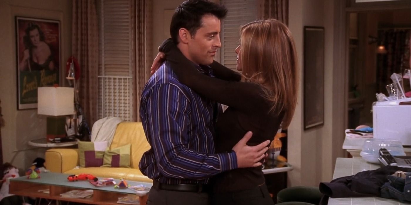Friends Joey and Rachel hug after their date