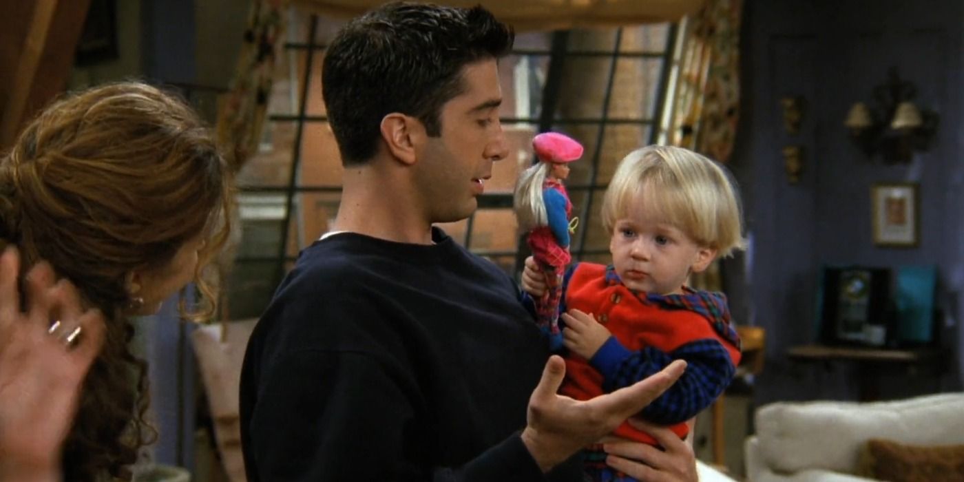 Ross panics when he sees Ben with a Barbie doll in Friends.