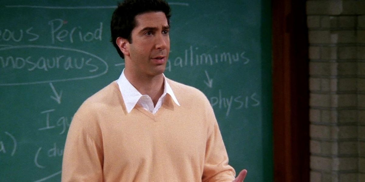 Ross teaching a class in Friends