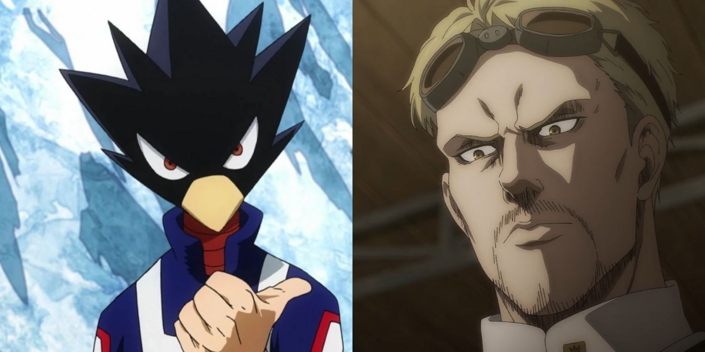 Split image of two of Yoshimasa Hosoya&rsquo;s characters, Fumikage and Reiner