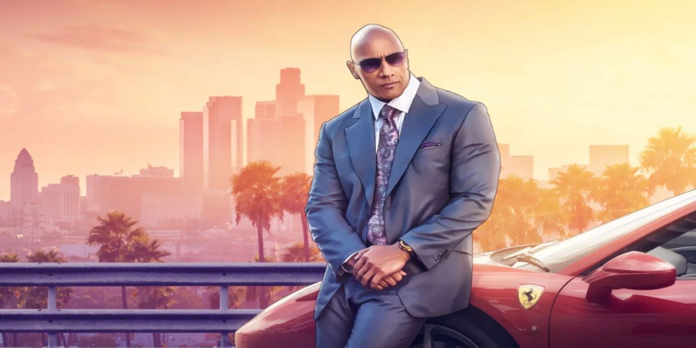 GTA Character Art Puts Black Adam Star Dwayne Johnson In Grand Theft Auto