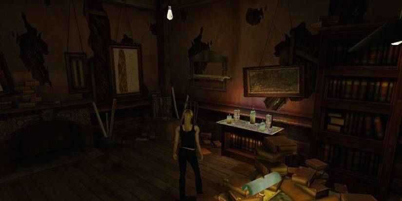 A woman explores a mysterious mansion in Eternal Darkness