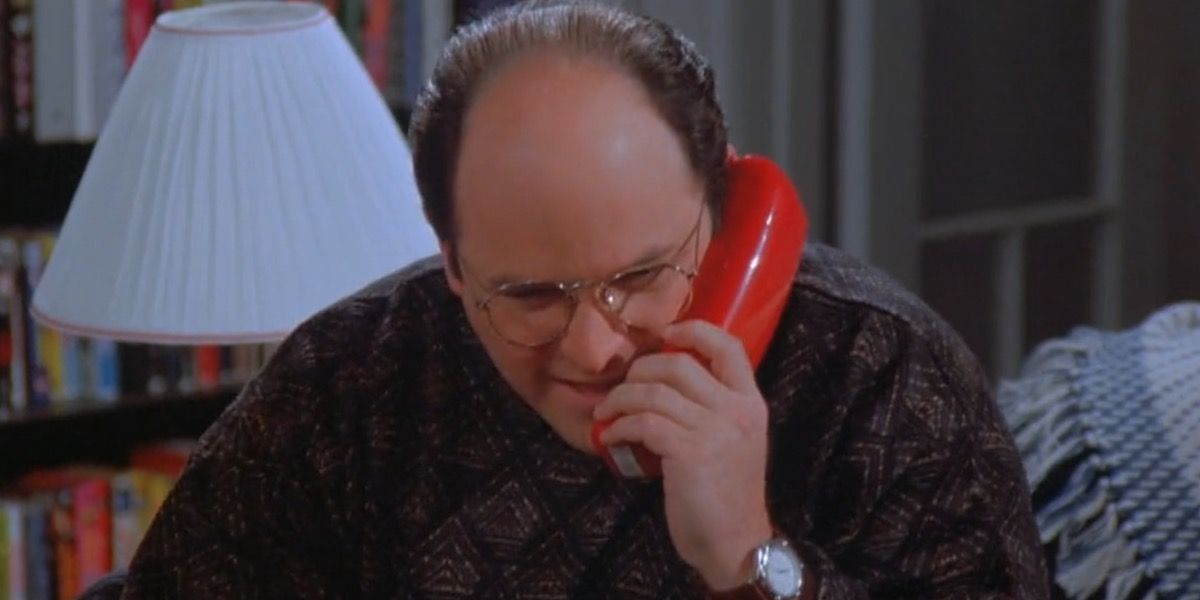 George Costanza talking on the phone in Seinfeld