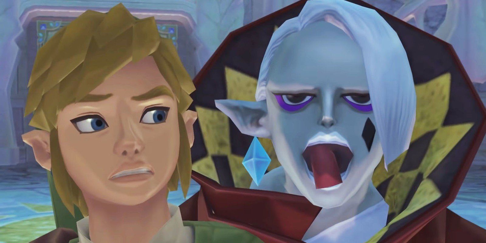Ghirahim toying with Link in The Legend Of Zelda: Skyward Sword HD.