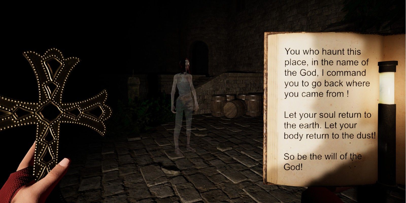 A player performs an Exorcism in Ghost Hunters Corp
