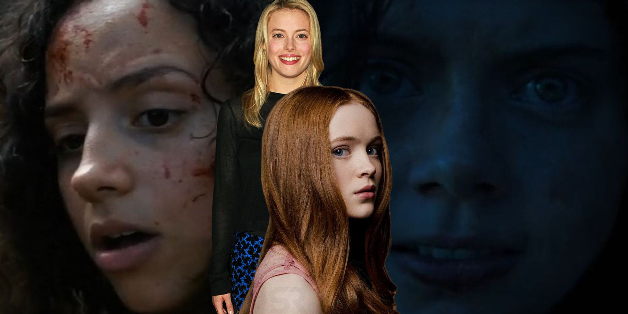 Gillian Jacobs, Sadie Sink, Kiana Madeira as Deena, Elizabeth Scopel as Sarah Fier in Fear Street Part 3 1666