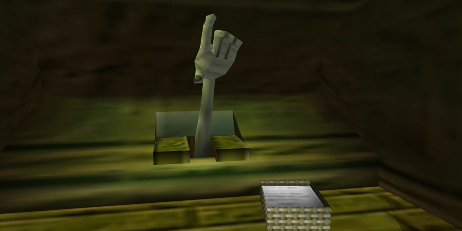 A Hand in the Stock Pot Inn&rsquo;s toilet asking for paper in The Legend of Zelda: Majora&rsquo;s Mask.