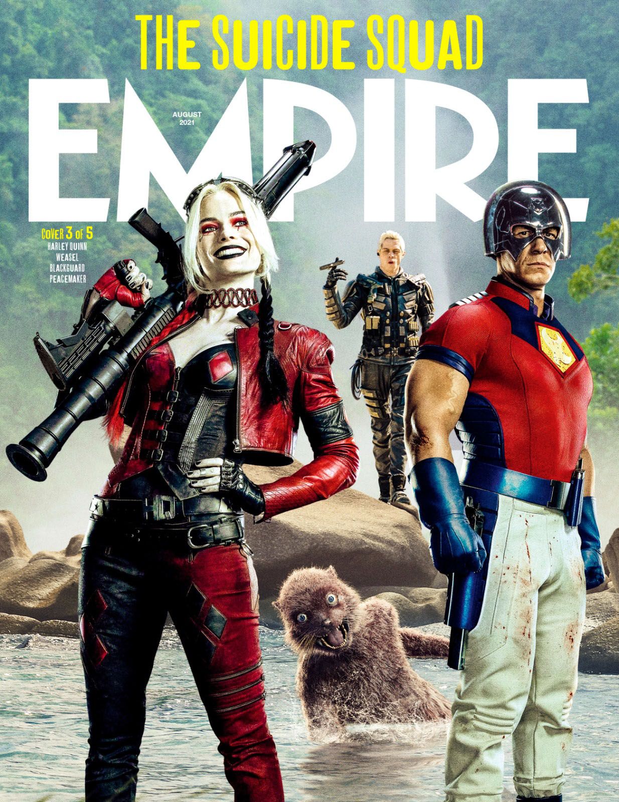 Harley Quinn, Weasel, Blackguard and Peacemaker The Suicide Squad Empire Magazine Cover 