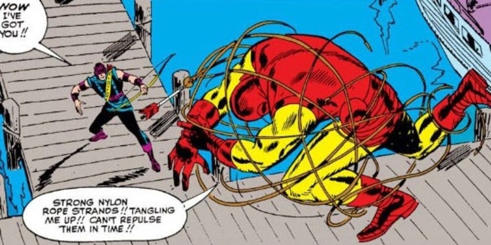Hawkeye fights Iron Man in Tales of Suspense #57.