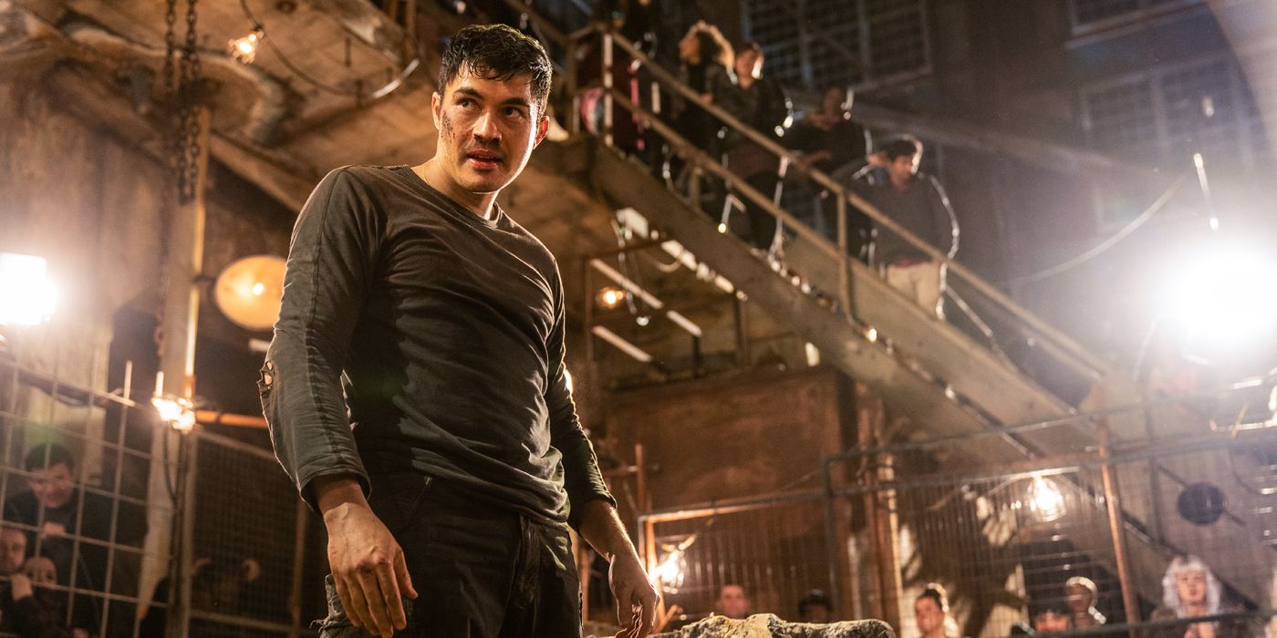Henry Golding as Snake Eyes in the underground fight scenes.