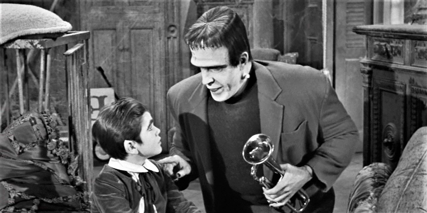 Herman Munster and his son Eddie in The Munsters