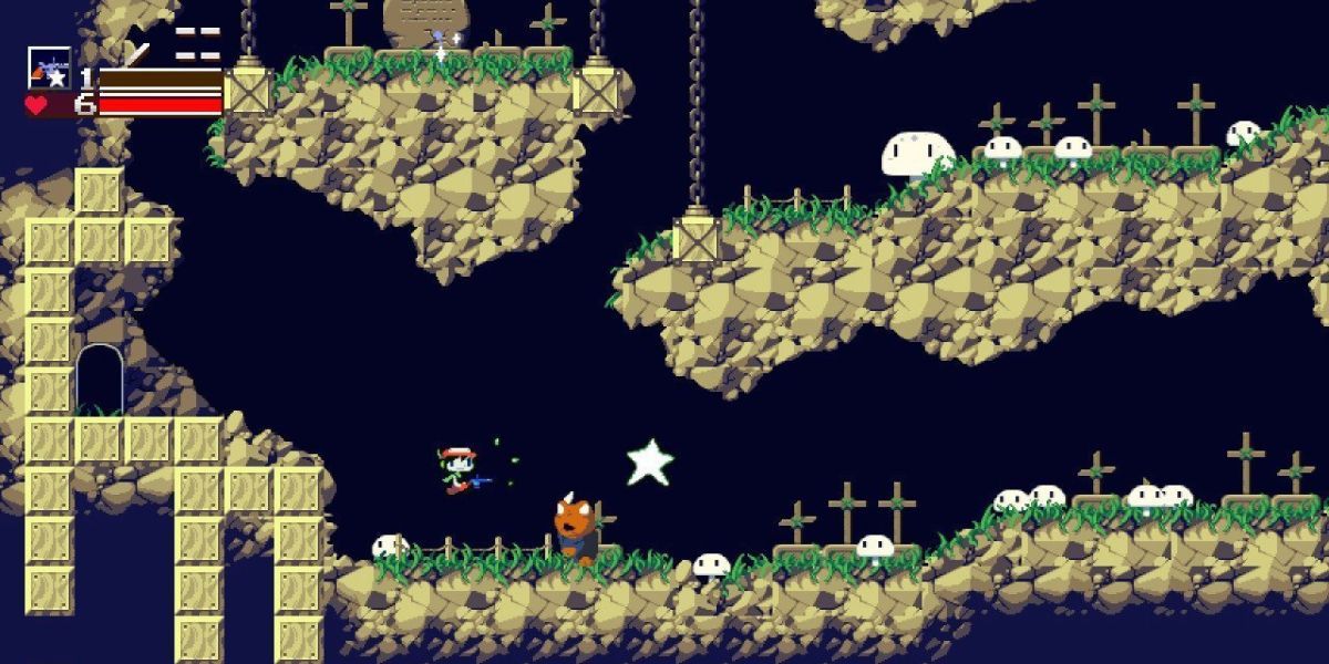 A generic gameplay screenshot from Cave Story.