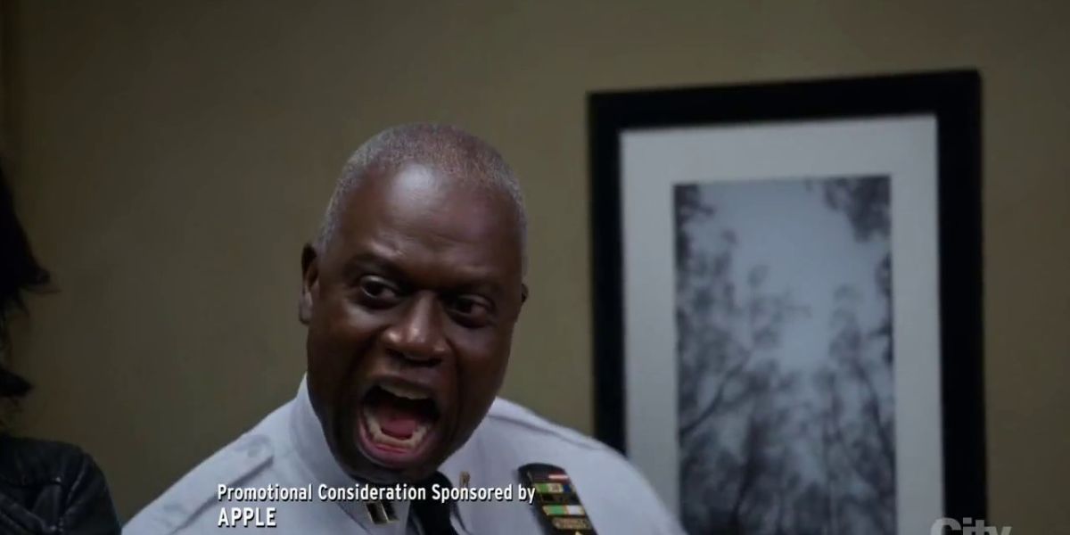 Captain Holt celebrating by punching the air on Brooklyn Nine-Nine