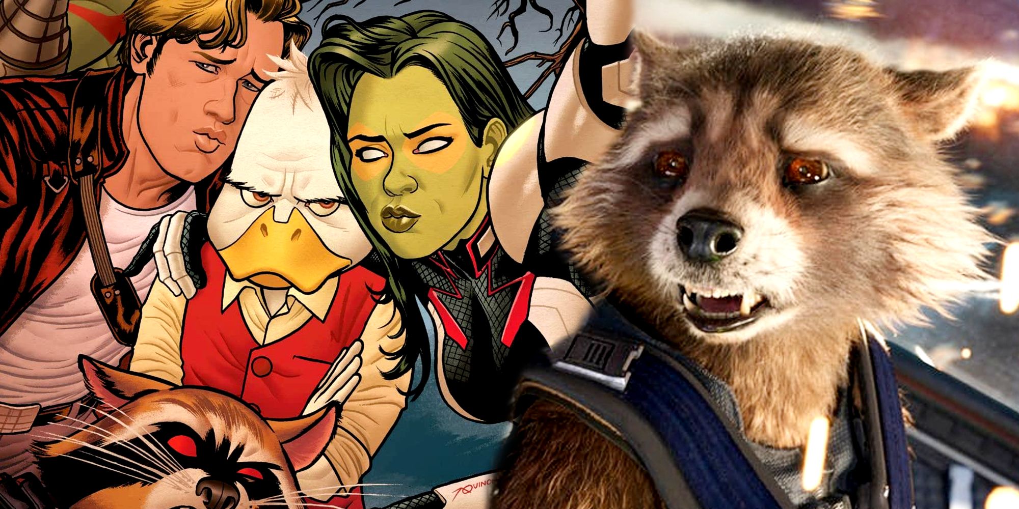 Howard the Duck with Rocket Raccoon and the Guardians of the Galaxy