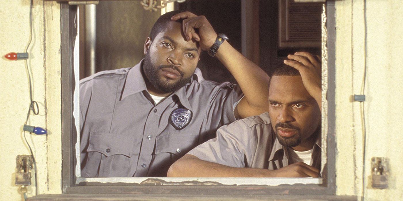 Ice Cube and Mike Epps at window in Friday After Next