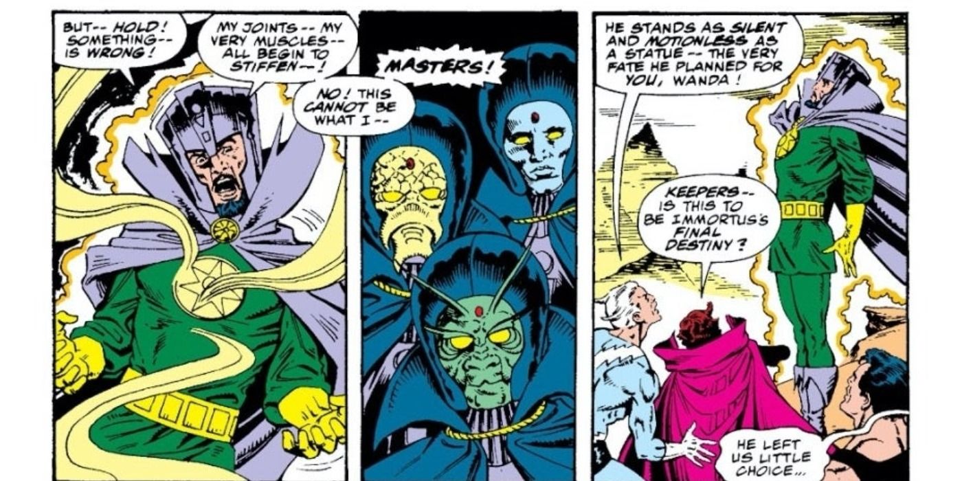 Immortus is frozen by Time Keepers in Marvel Comics.