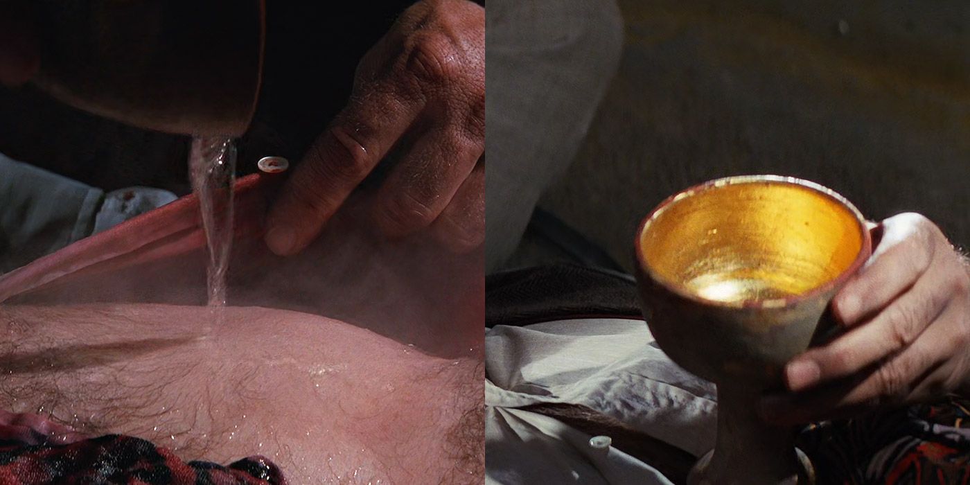 Indy uses the Holy Grail to heal his father's wounds in Indiana Jones & The Last Crusade