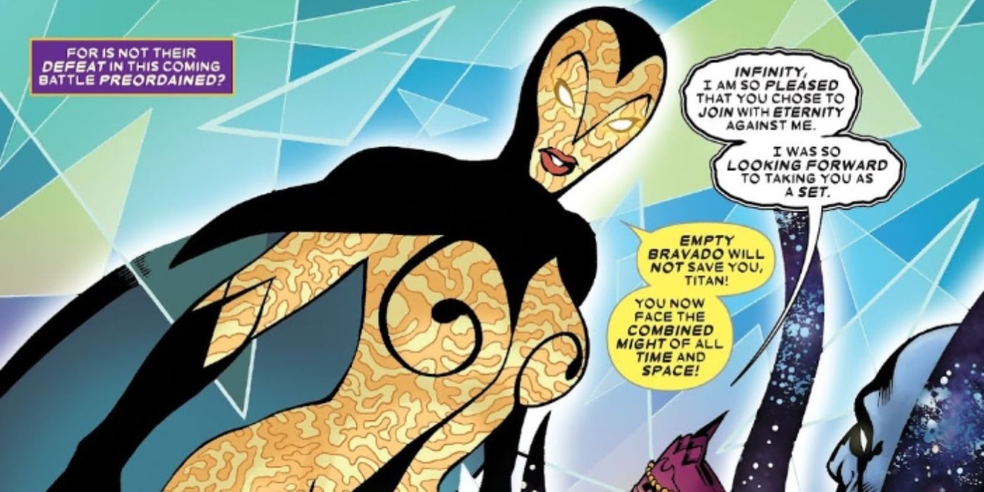 Infinity conspiring against her father in Marvel Comics