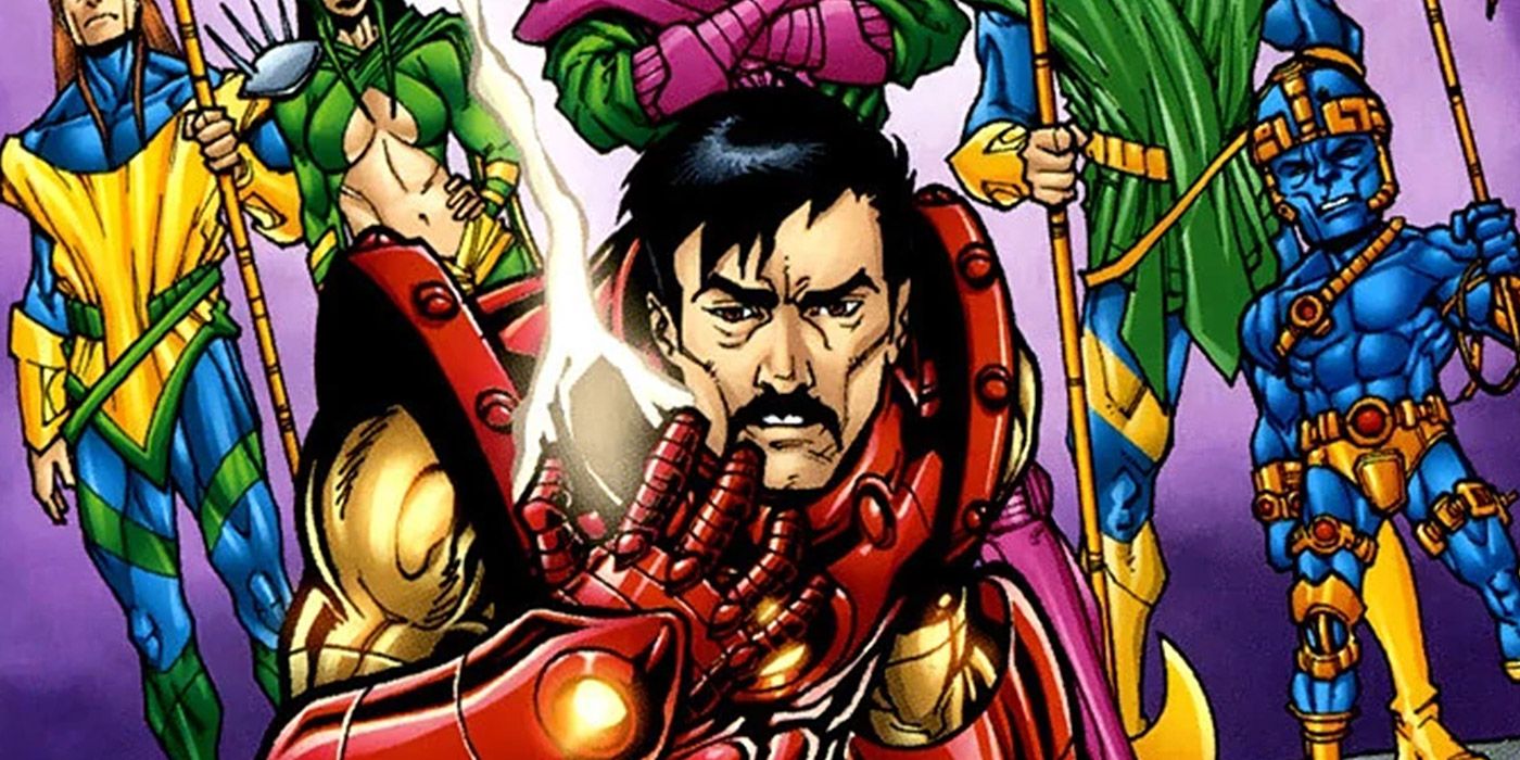 An unmasked Tony Stark, working as a double agent for Kang the Conqueror in the comics.