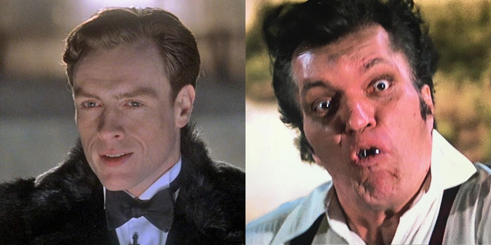Two side by side images of James Bond villains.