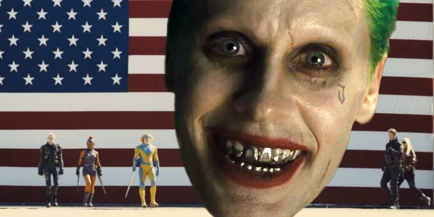 Jared Leto as Joker and The Suicide Squad American flag