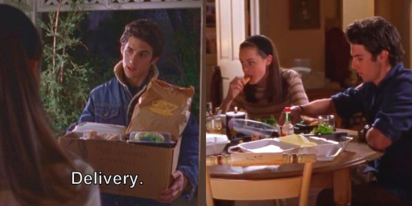 Jess delivers food to Jess on Gilmore Girls