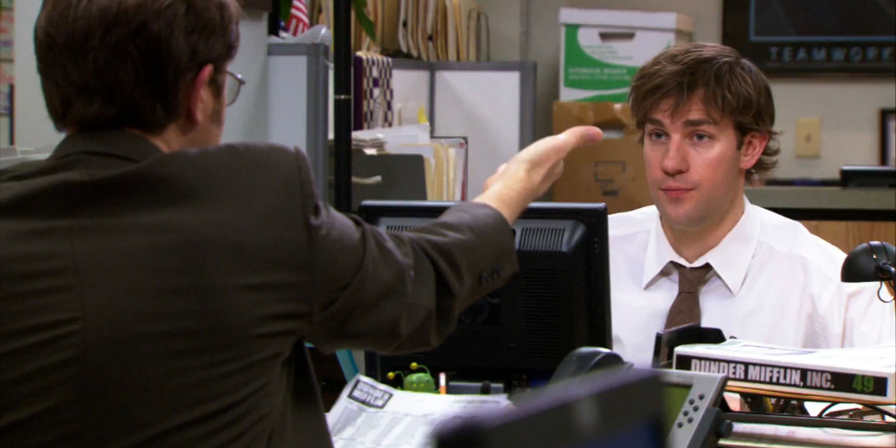 Jim tests Pavlov's Theory on Dwight in The Office.