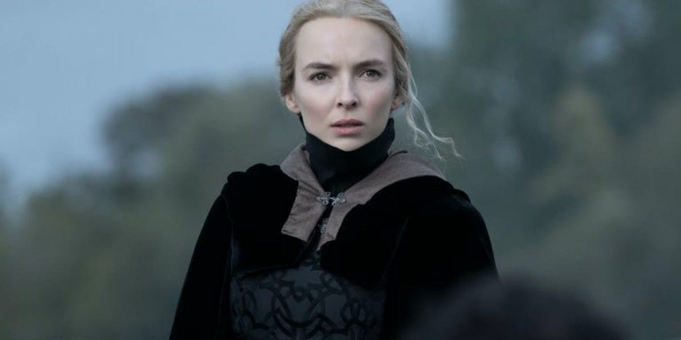 Jodie Comer as Marguerite on a Horse in The Last Duel