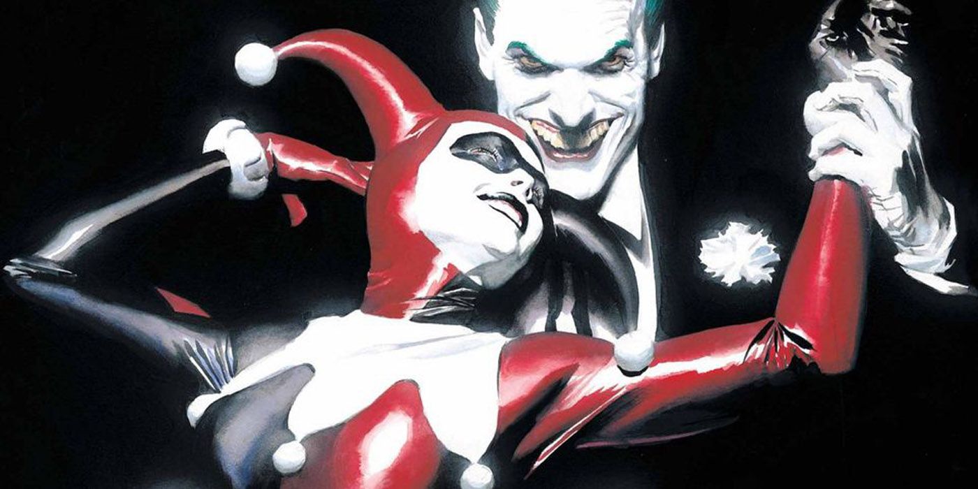 Joker dancing with Harley Quinn.