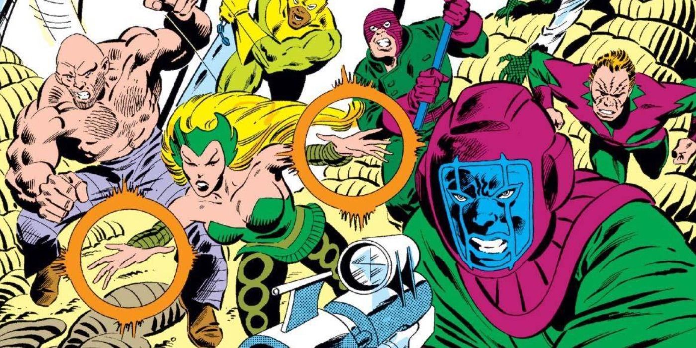 Kang leading Enchantress and other villains into battle in Secret Wars comic