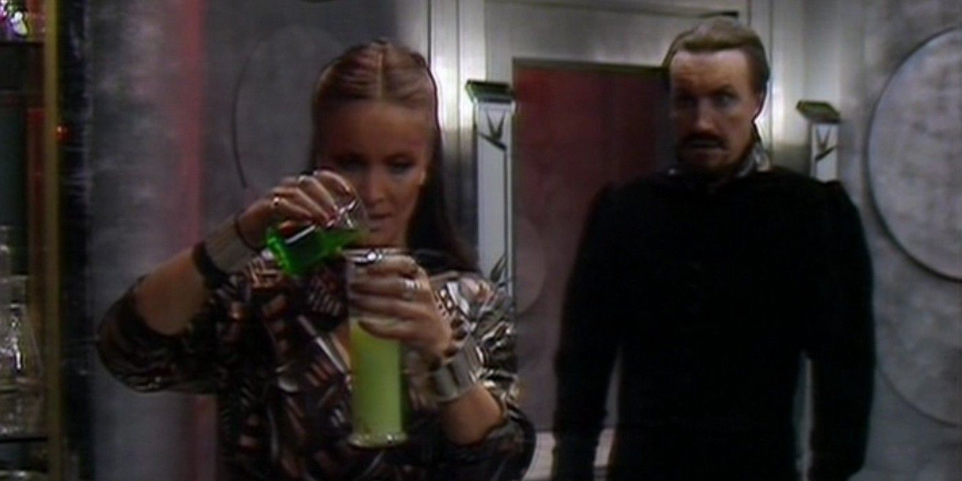 Kate O'Mara as Rani and Anthony Ainley as Master in Doctor Who
