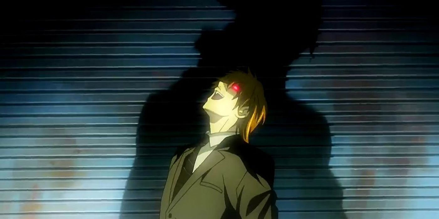 Light Yagami from Death Note's evil laughter when he is finally ousted as Kira.