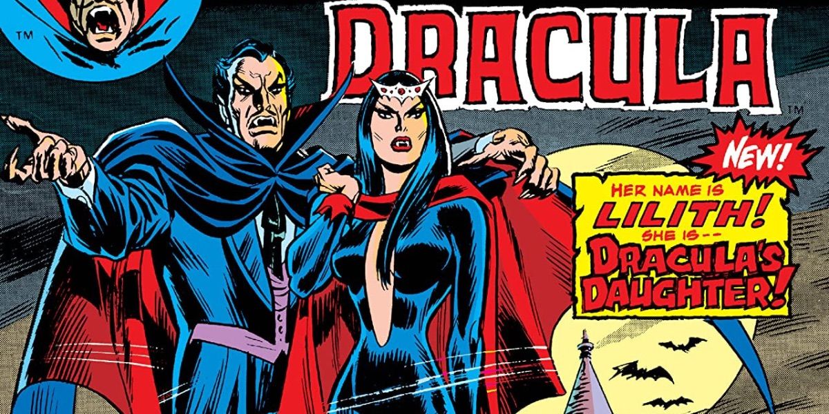 First appearance cover of Lilith, standing with her father Dracula.