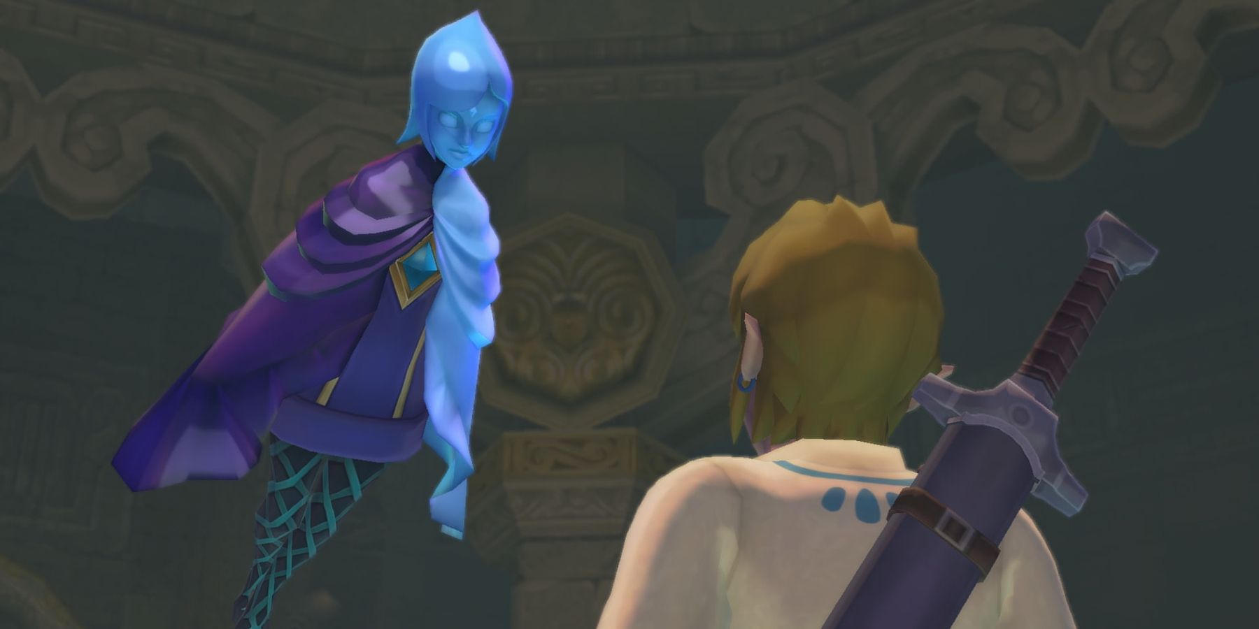 Link meeting Fi for the first time in The Legend Of Zelda Skyward Sword HD