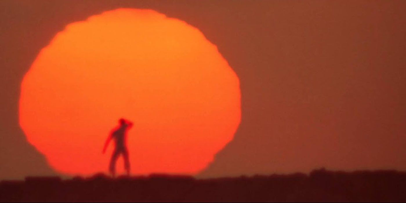 Looking into the sun at end of THX 1138.