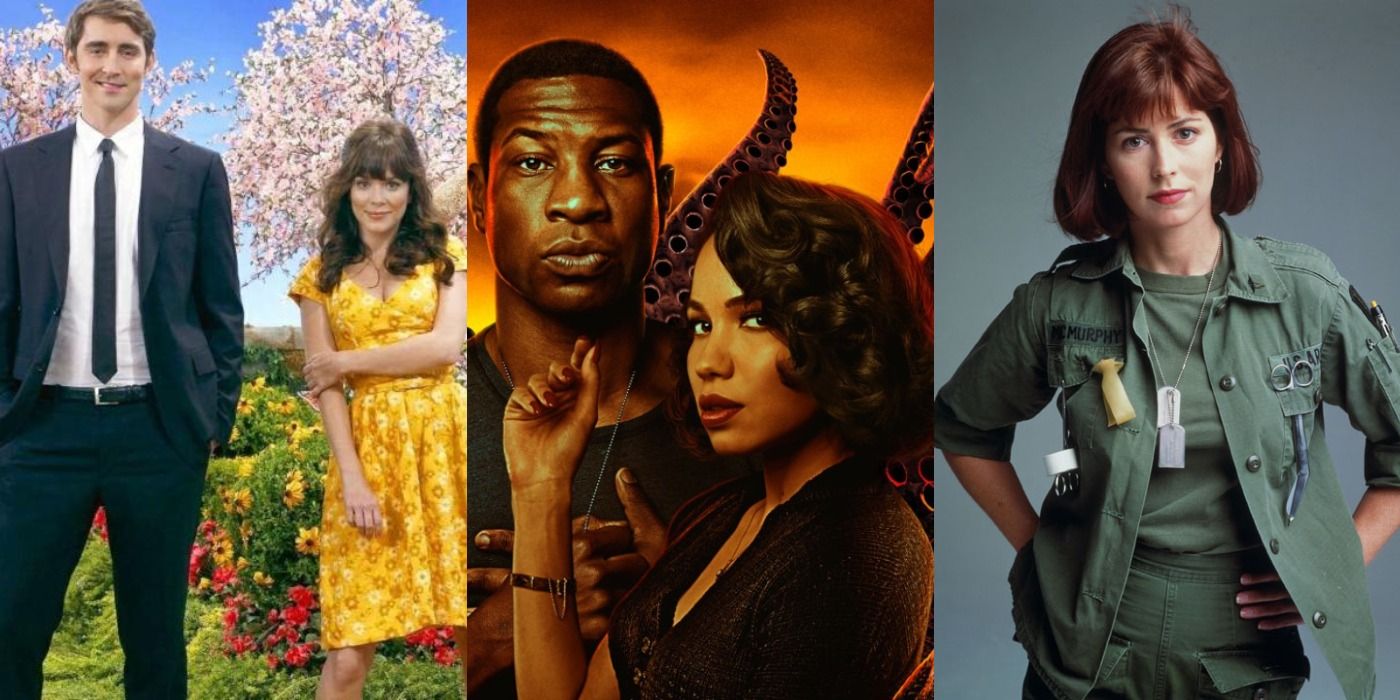 Split image of Ned and Charolette from Pushing Daisies, Tic and Letti from Lovecraft Country, and Dana Delaney from China Beach